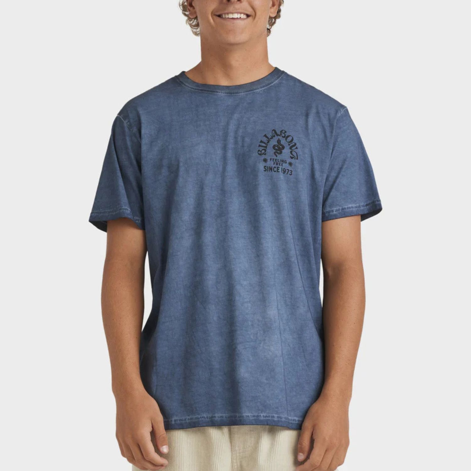 BILLABONG MENS BIG WAVE SHAZ  SS TEE - STEEL BLUE