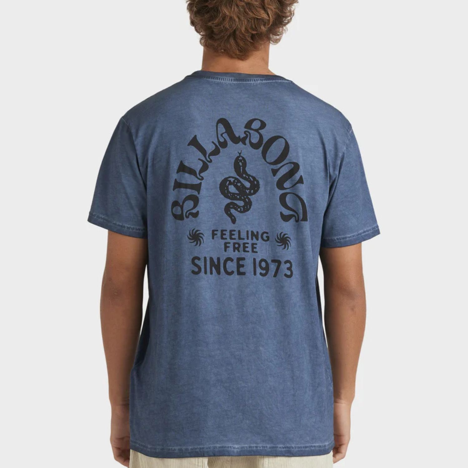 BILLABONG MENS BIG WAVE SHAZ  SS TEE - STEEL BLUE