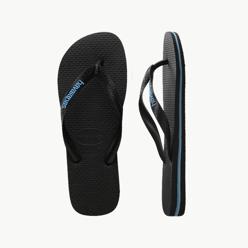 HAVAIANAS RUBBER LOGO BLACK/BLUE