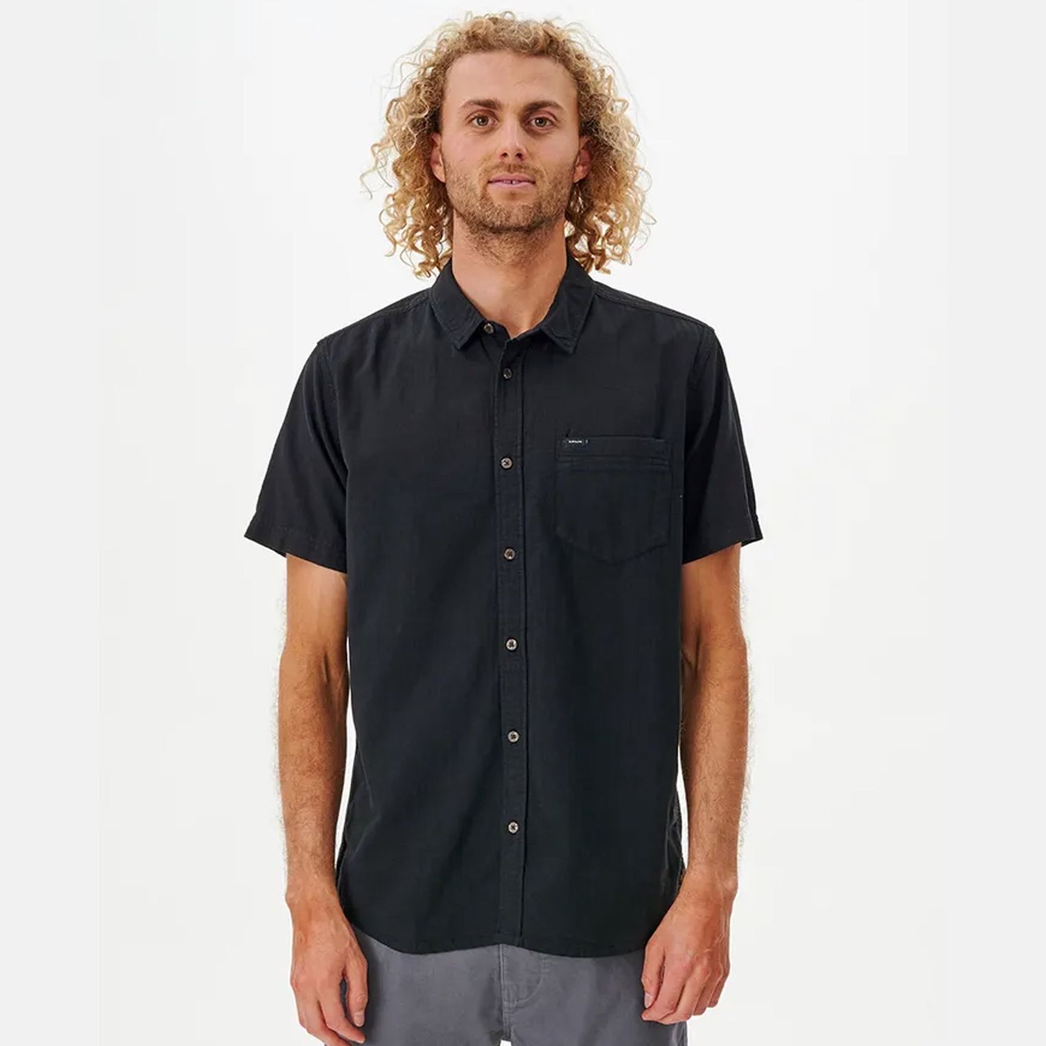 RIPCURL MENS CLASSIC SURF WASHED SS SHIRT - BLACK