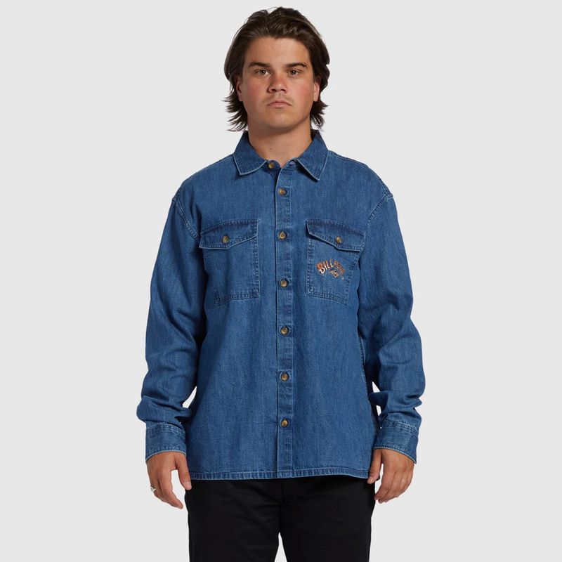 BILLABONG MENS BONG DAYS LS SHIRT - DENIM BLUE