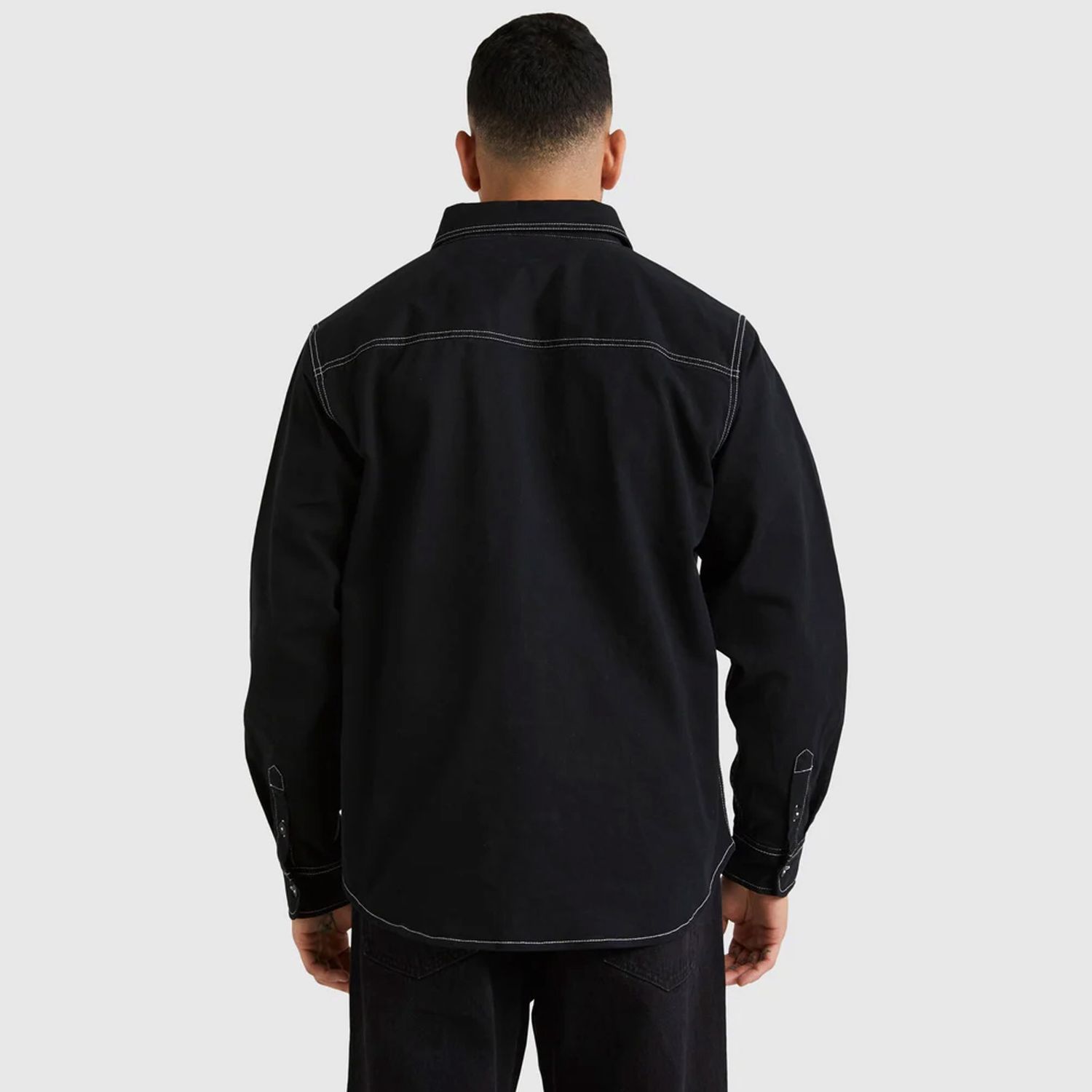 RVCA MENS WIDE LOAD TWILL L/S SHIRT - BLACK