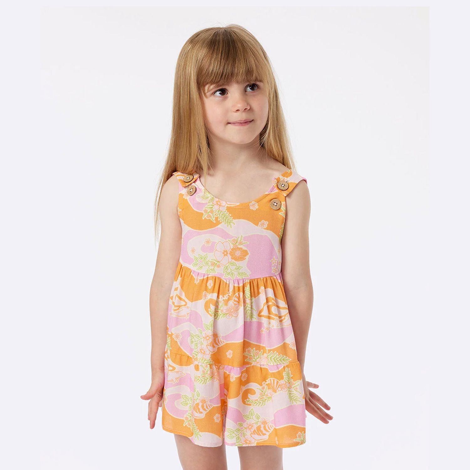 RIP CURL TODDLER GIRL SUNKISSED DREAM ROMPER - BRIGHT PINK