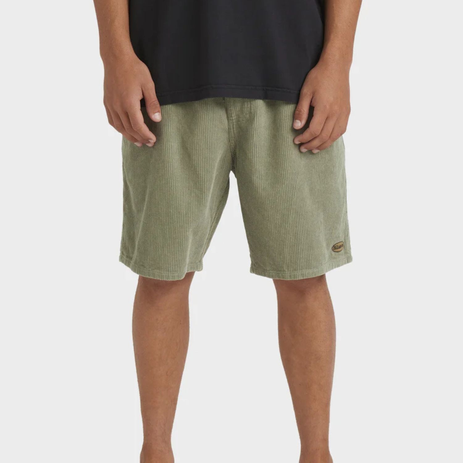 BILLABONG MENS LARRY CORD WALK SHORTS - GREEN ASH