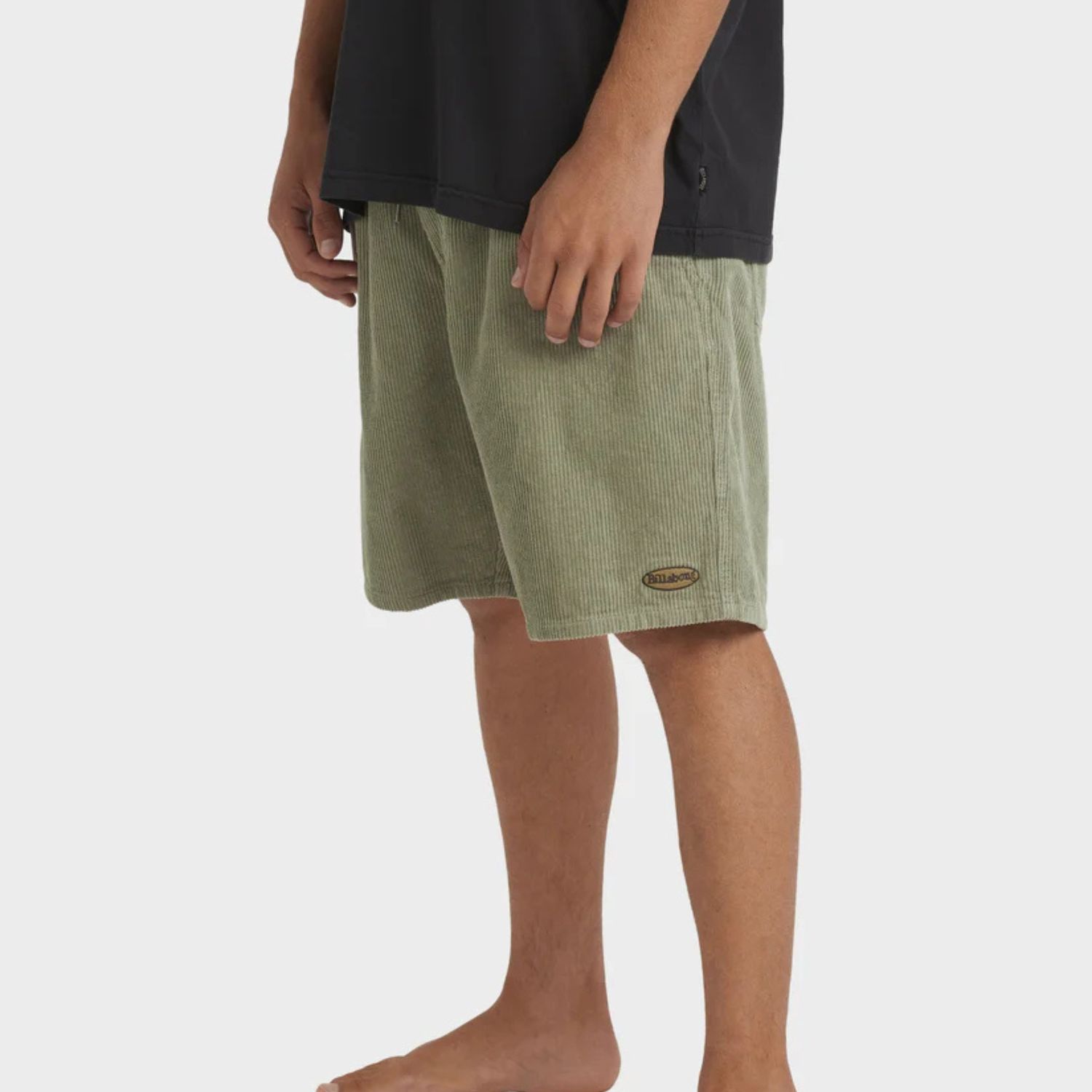 BILLABONG MENS LARRY CORD WALK SHORTS - GREEN ASH