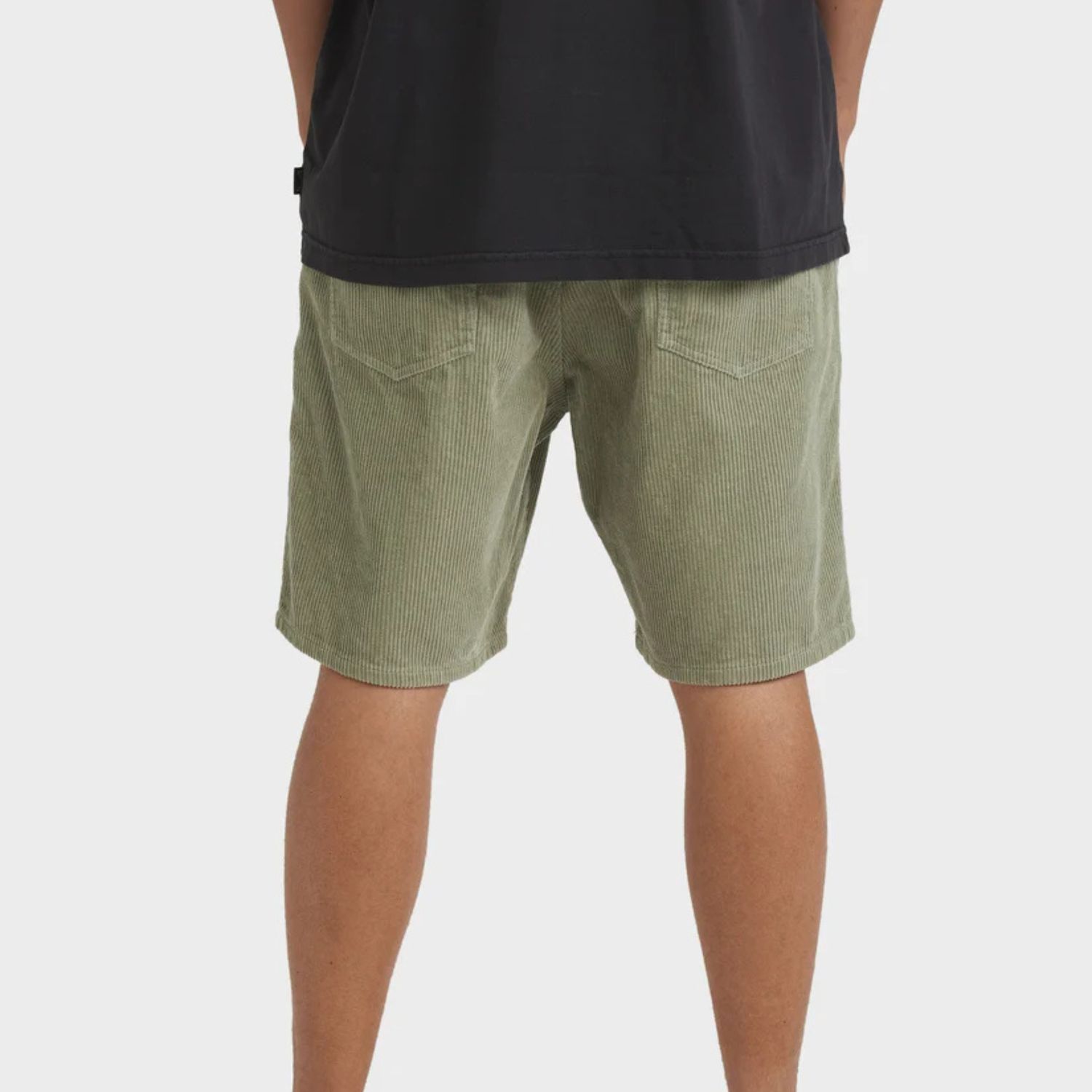 BILLABONG MENS LARRY CORD WALK SHORTS - GREEN ASH