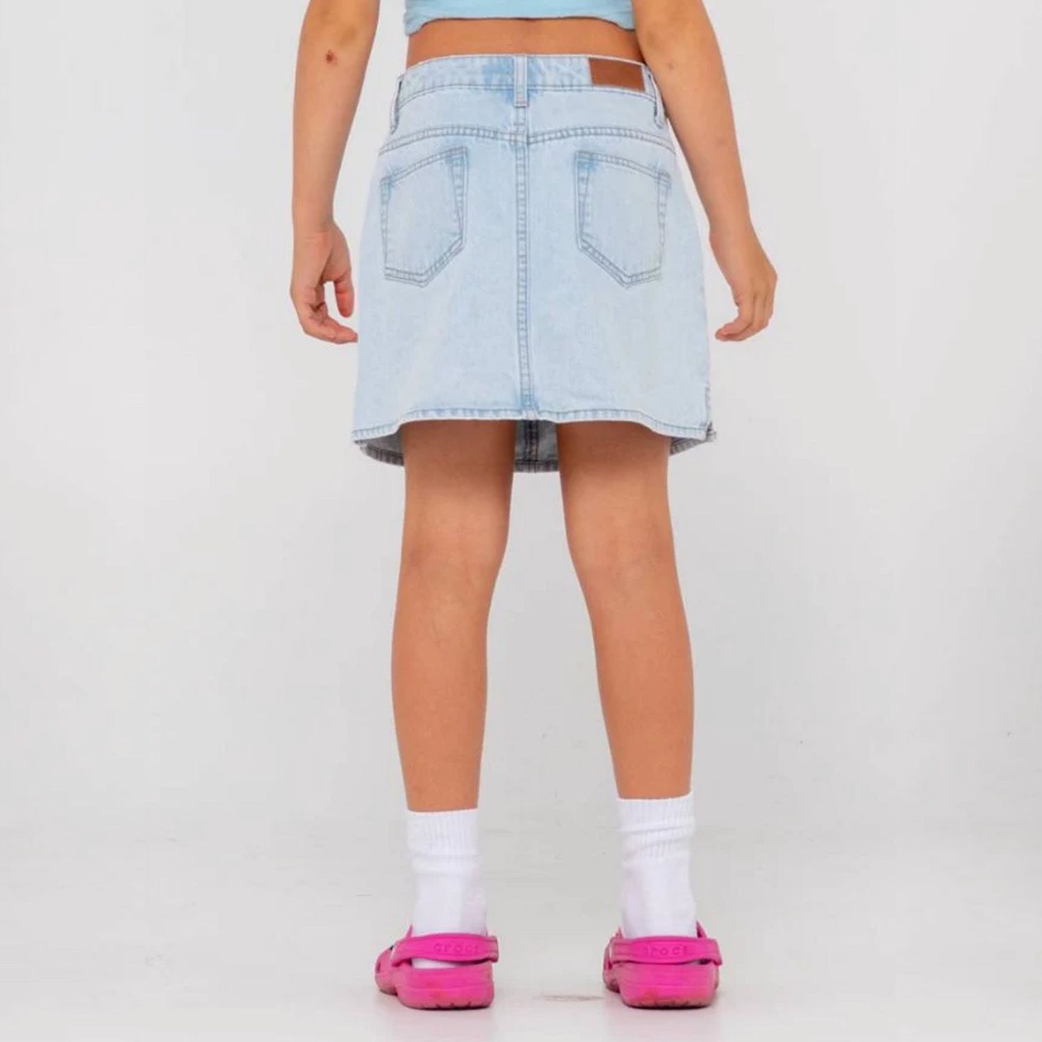 RUSTY TEEN GIRLS MAVERICKS LOW RISE DENIM SKIRT GIRLS - SKY BLUE HEATHER