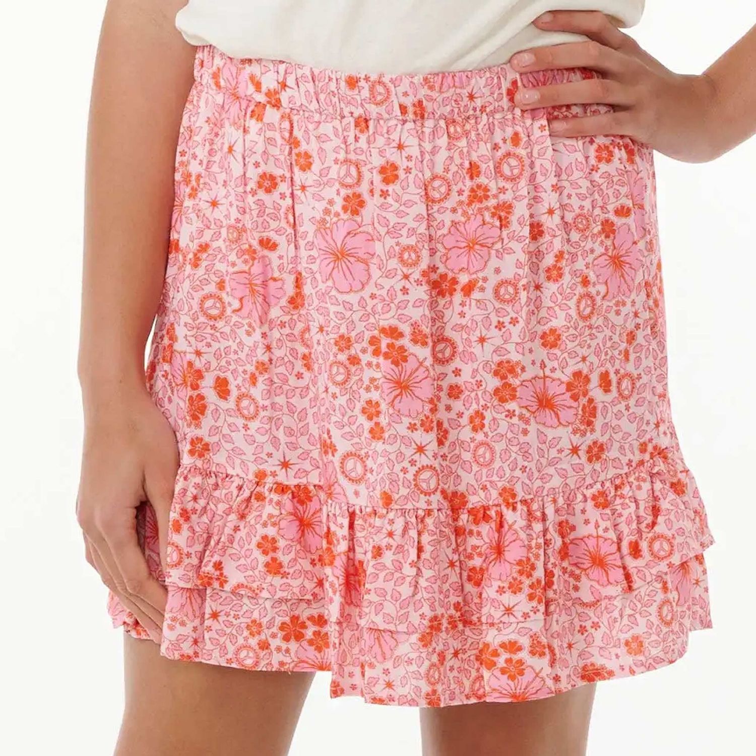 RIP CURL TEEN GIRL SUMMER SOLSTICE SKIRT - LIGHT PINK