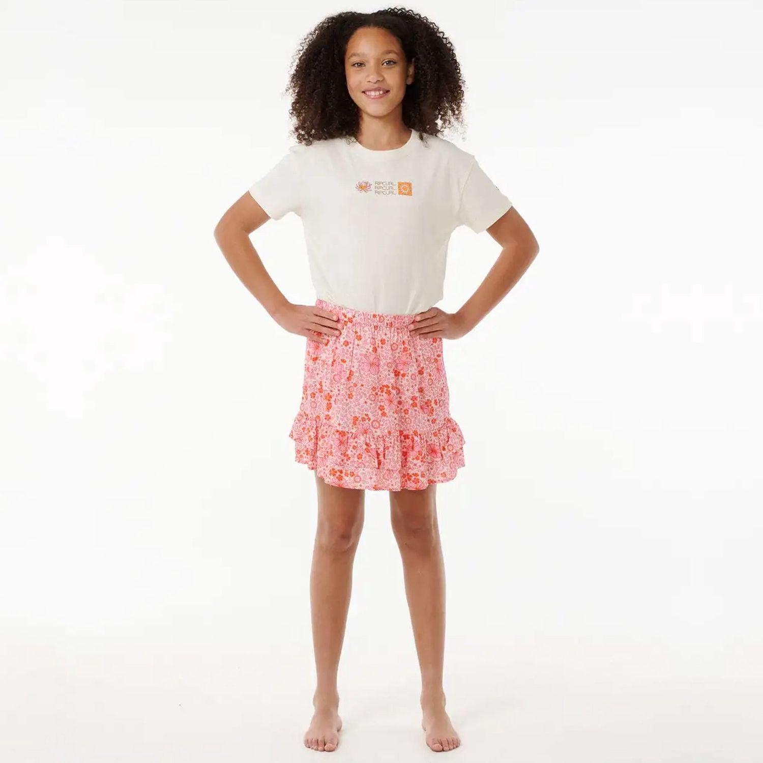 RIP CURL TEEN GIRL SUMMER SOLSTICE SKIRT - LIGHT PINK