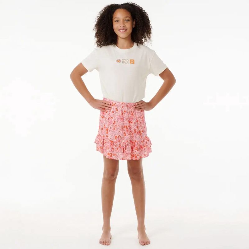 RIP CURL TEEN GIRL SUMMER SOLSTICE SKIRT - LIGHT PINK