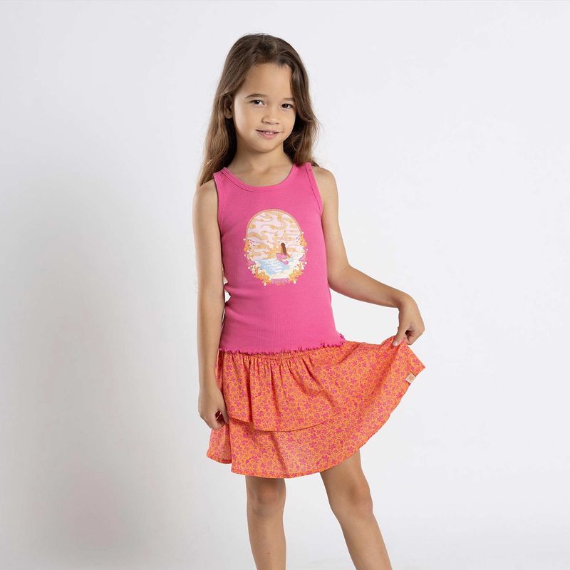 RIP CURL TODDLER GIRLS SUNKISSED FLORAL SKIRT - BRIGHT PINK