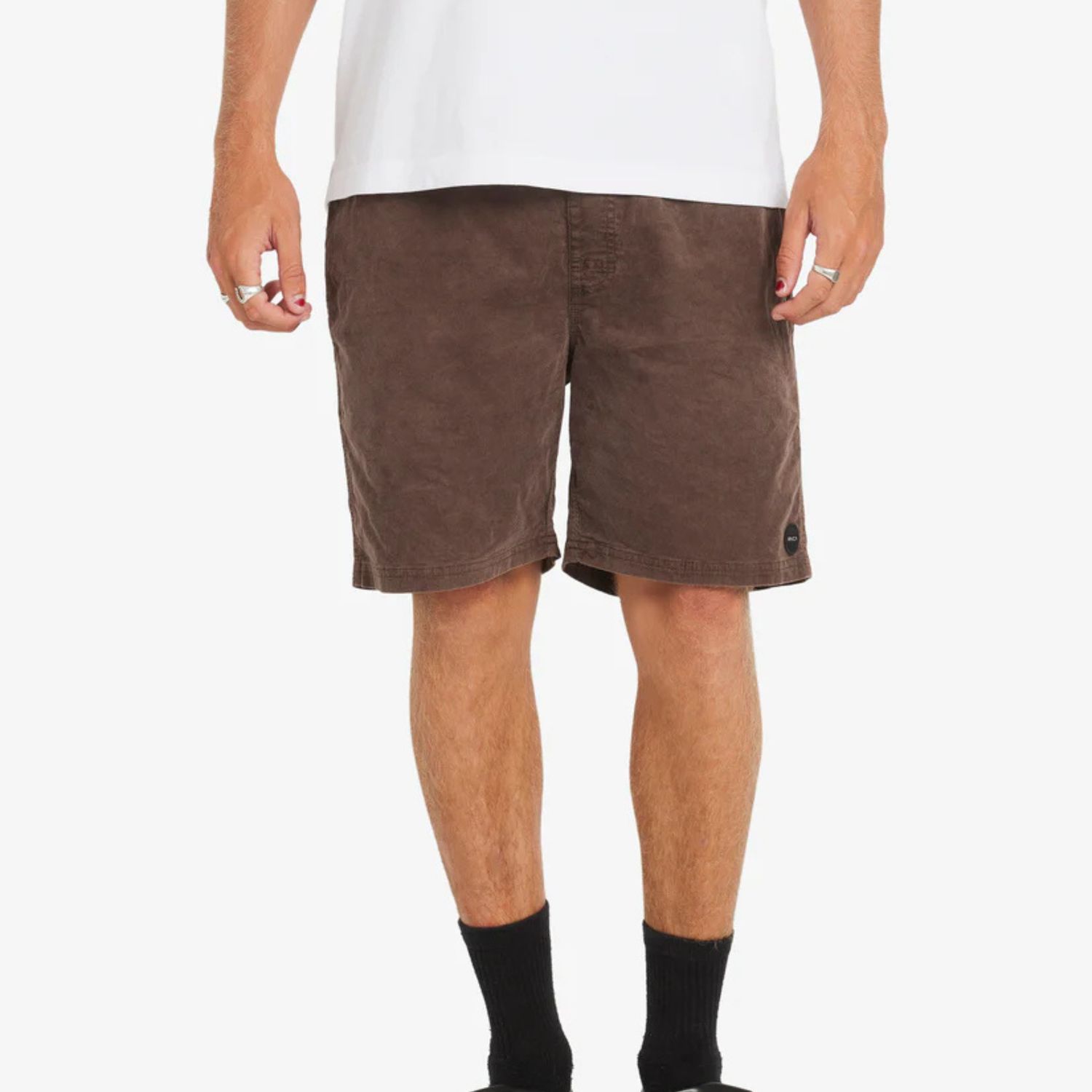 RVCA MENS ESCAPE ELASTIC CORD SHORT II - CHOCOLATE