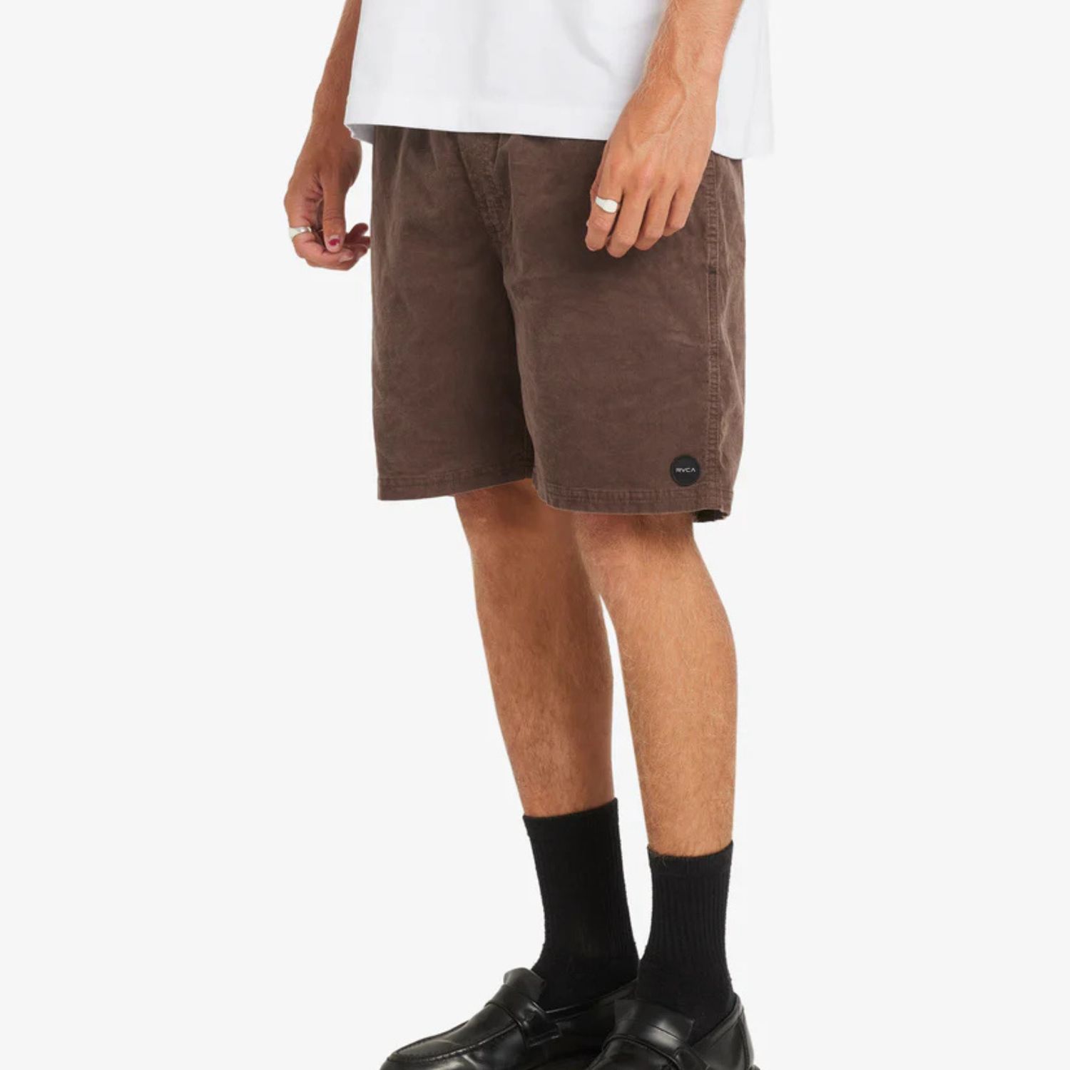 RVCA MENS ESCAPE ELASTIC CORD SHORT II - CHOCOLATE