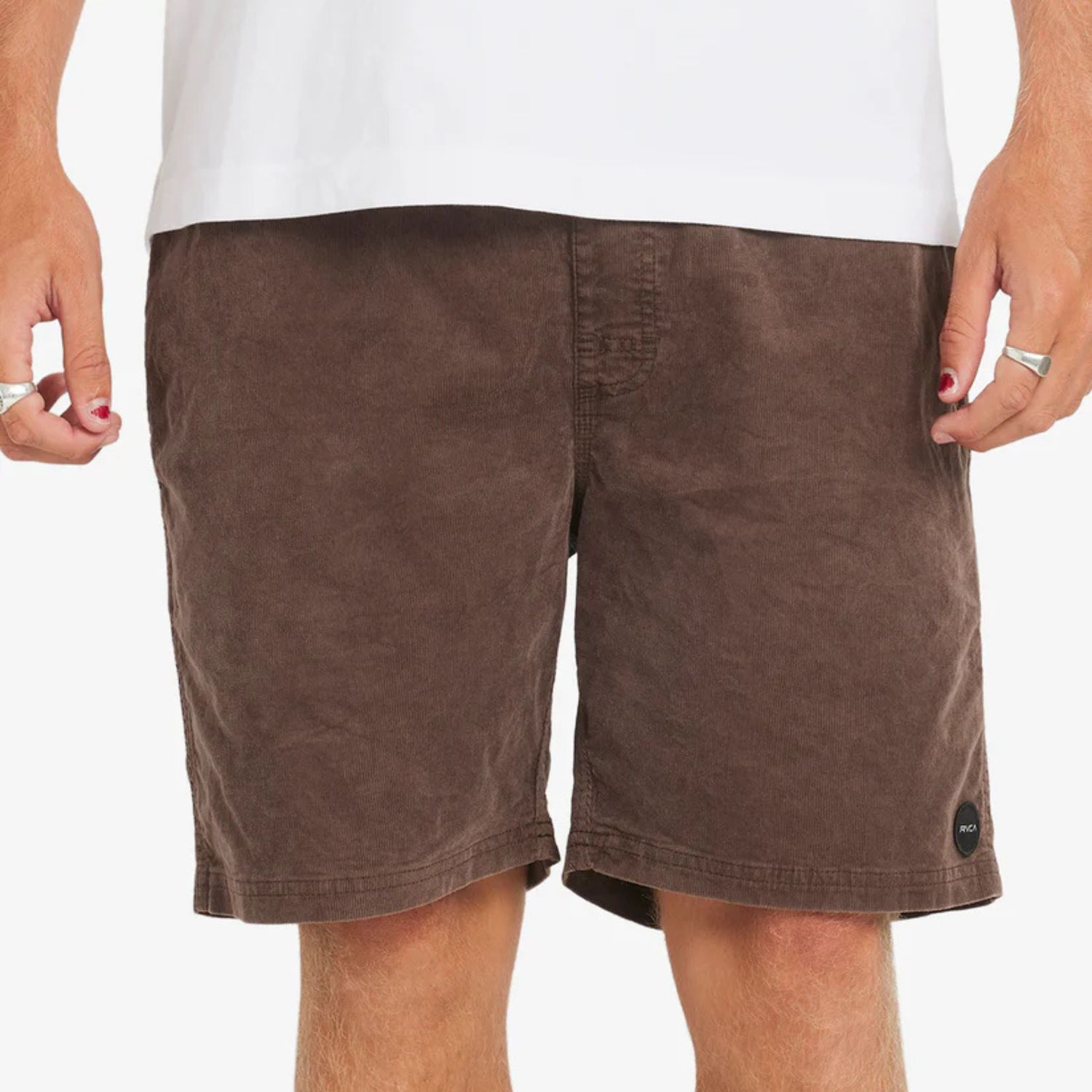 RVCA MENS ESCAPE ELASTIC CORD SHORT II - CHOCOLATE