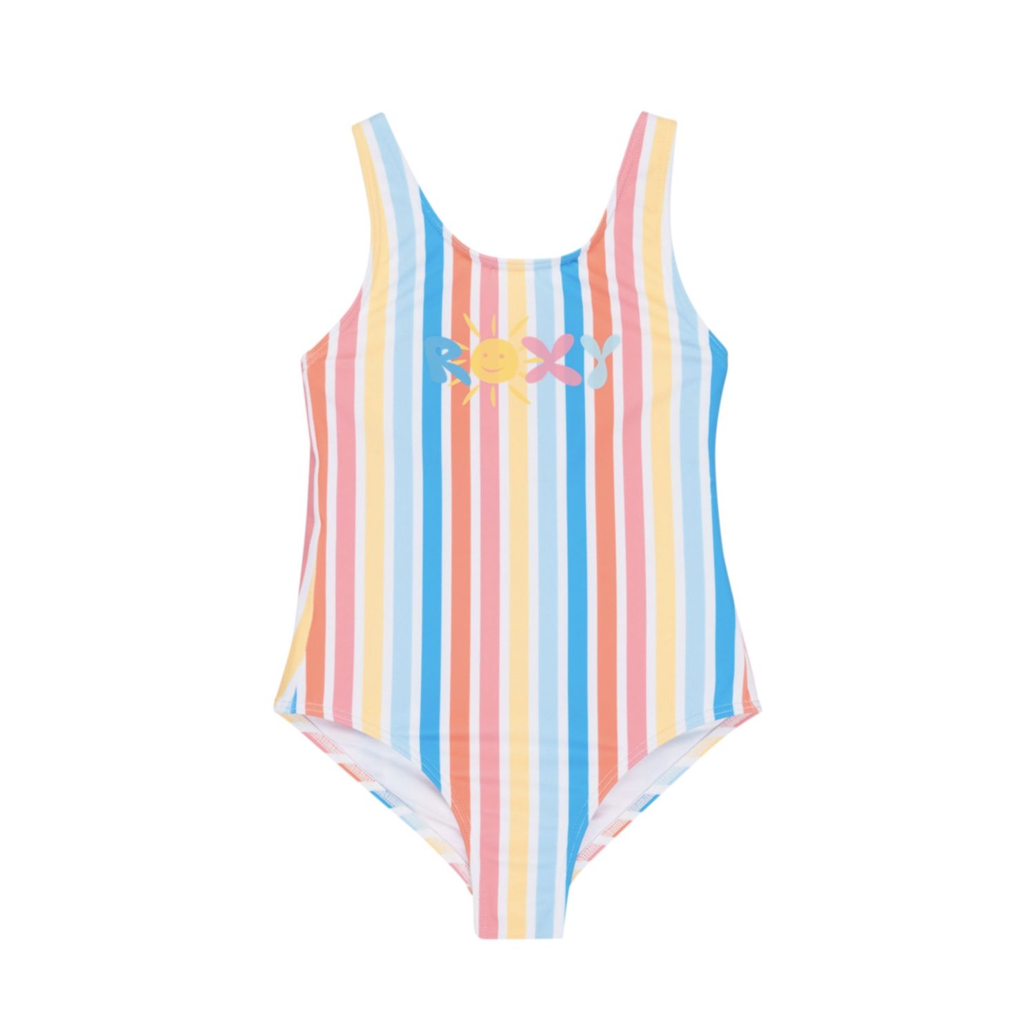ROXY GIRLS HOLY STRIPE ONE PIECE SWIMSUIT - BRIGHT WHITE HOLY STRIPE