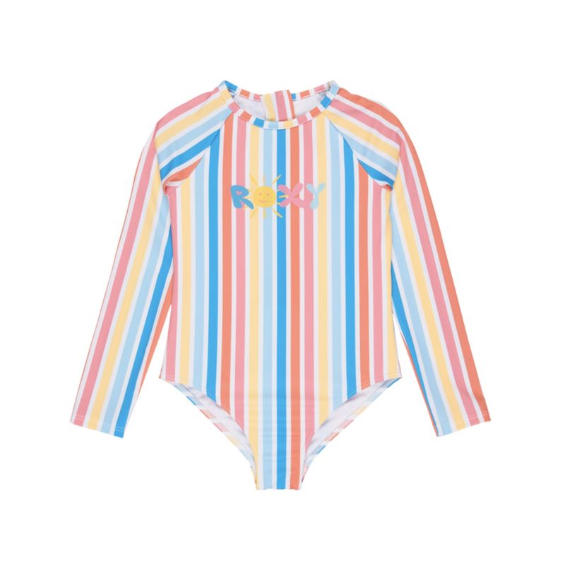 ROXY GIRLS HOLY STRIPE ONESIE - BRIGHT WHITE HOLY STRIPE