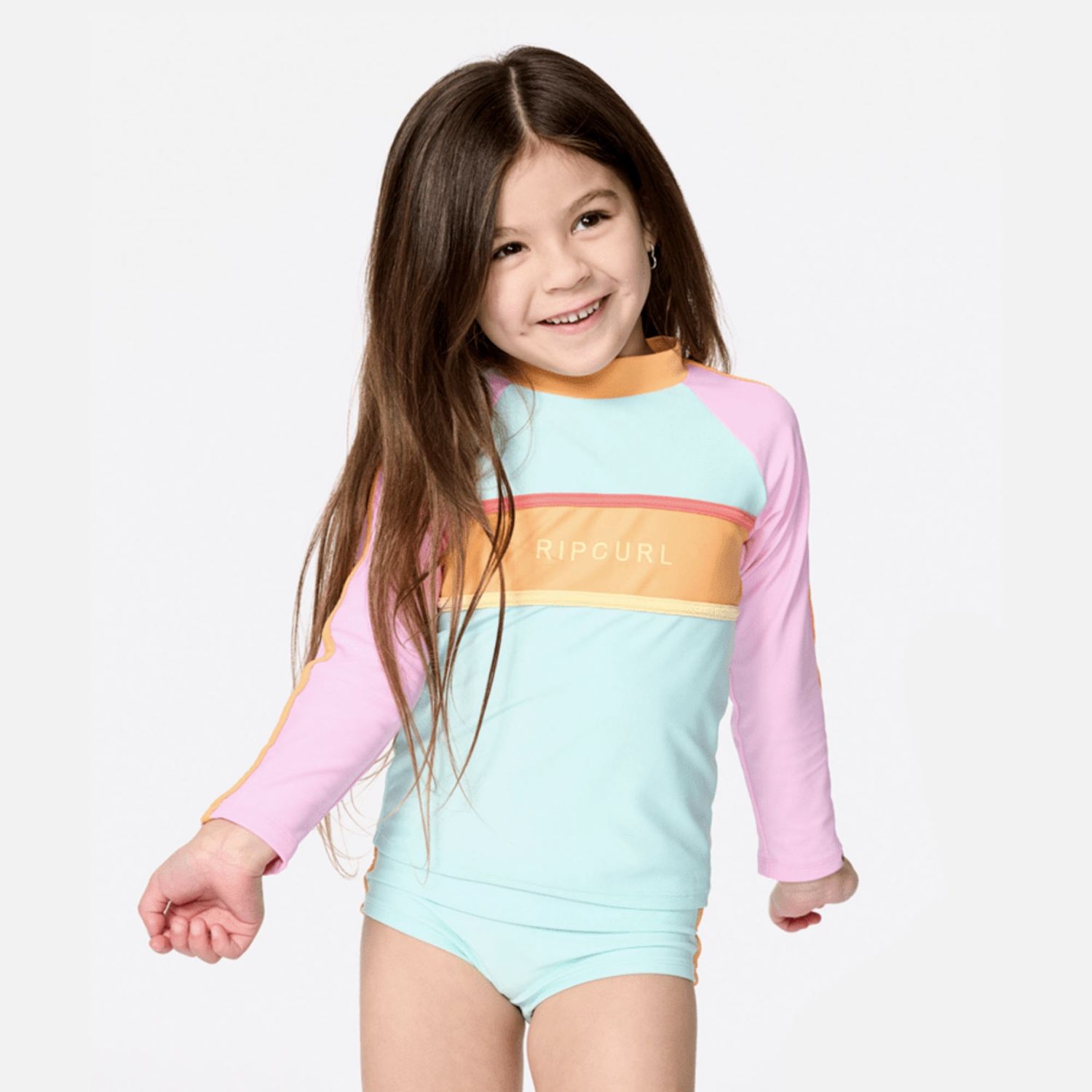 RIP CURL GIRLS SURF REVIVAL LS SURF SET  -  LIGHT AQUA