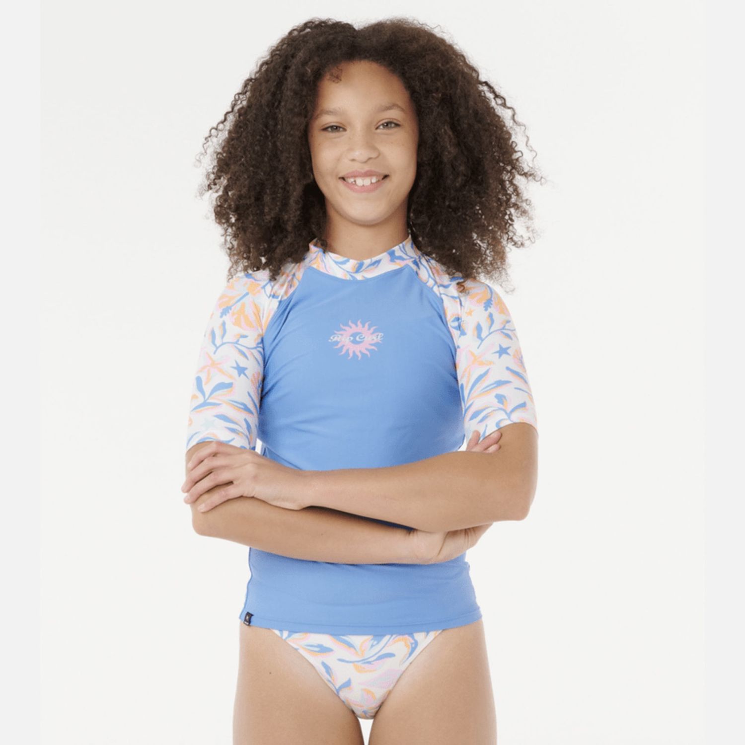 RIP CURL GIRLS SUNSET SKIES 3 PIECE SET SWIMWEAR  -  BLUE