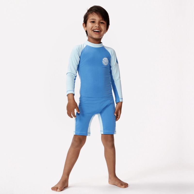 RIP CURL BOYS ICONS UV BRUSHED L/S SUIT  -  BLUE GUM