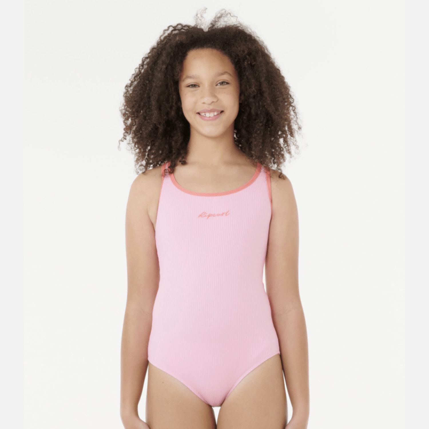 RIP CURL GIRLS PREMIUM RIB ONE PIECE SWIMSUIT  -  WATERMELON