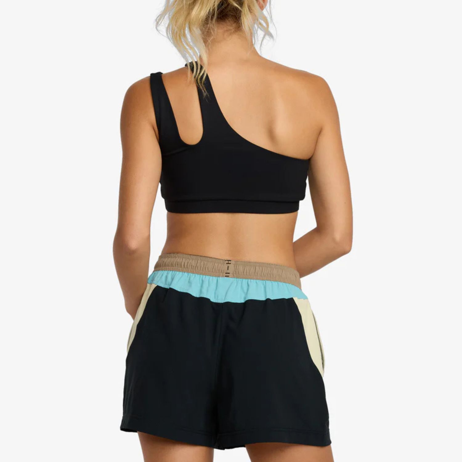 RVCA WOMENS VA ONE SHOULDER SPORT BRA - BLACK