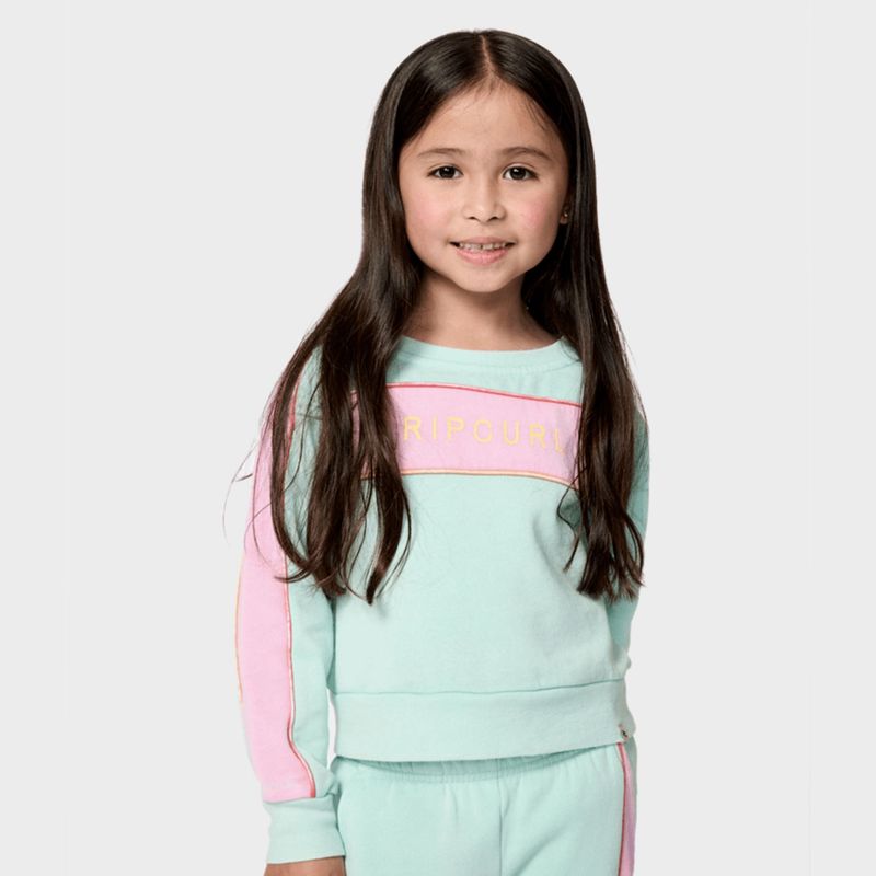 RIP CURL GIRLS SURF REVIVAL CREW  -  LIGHT AQUA