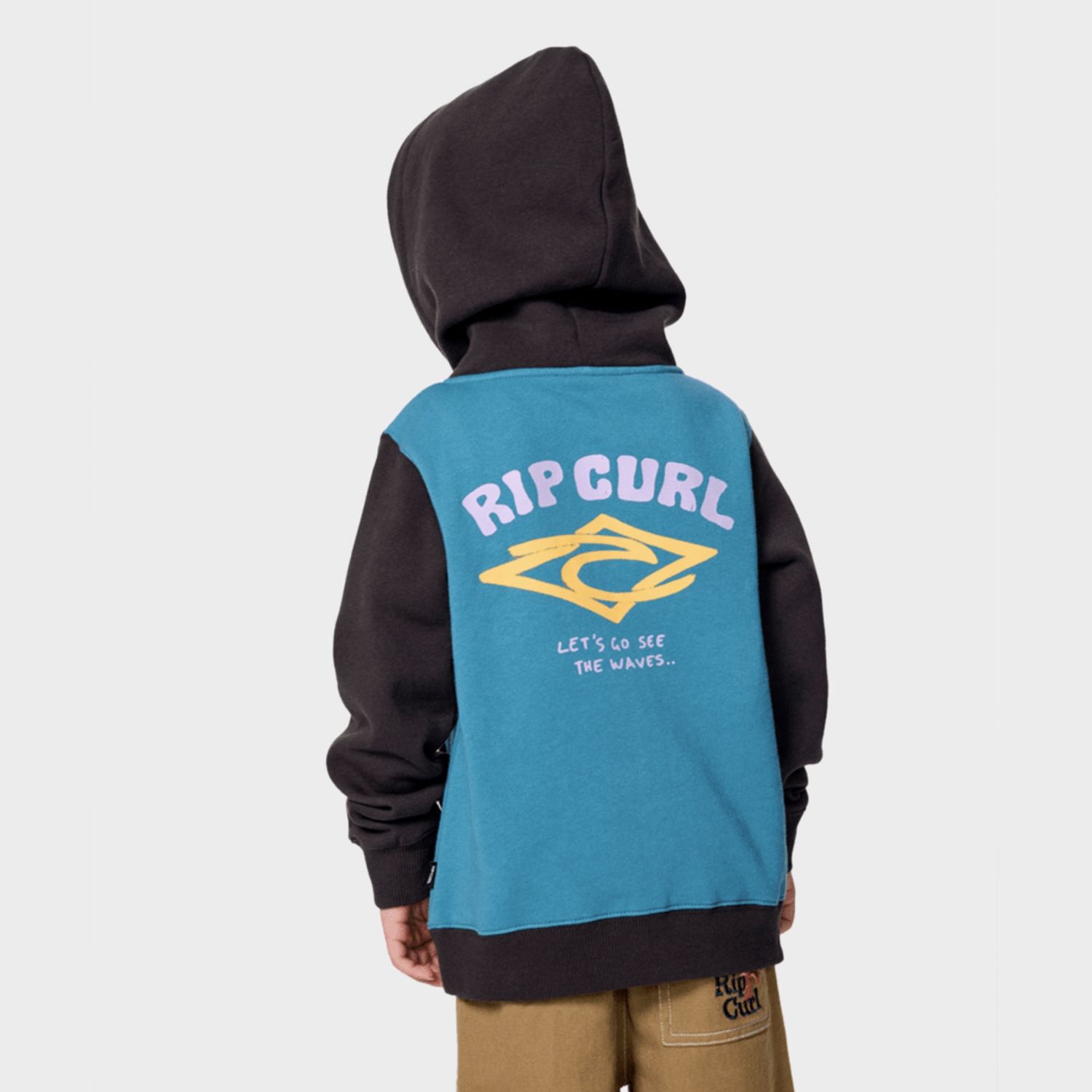 RIP CURL BOYS WAVE DAYZ ZIP THRU FLEECE  -  STORM BLUE