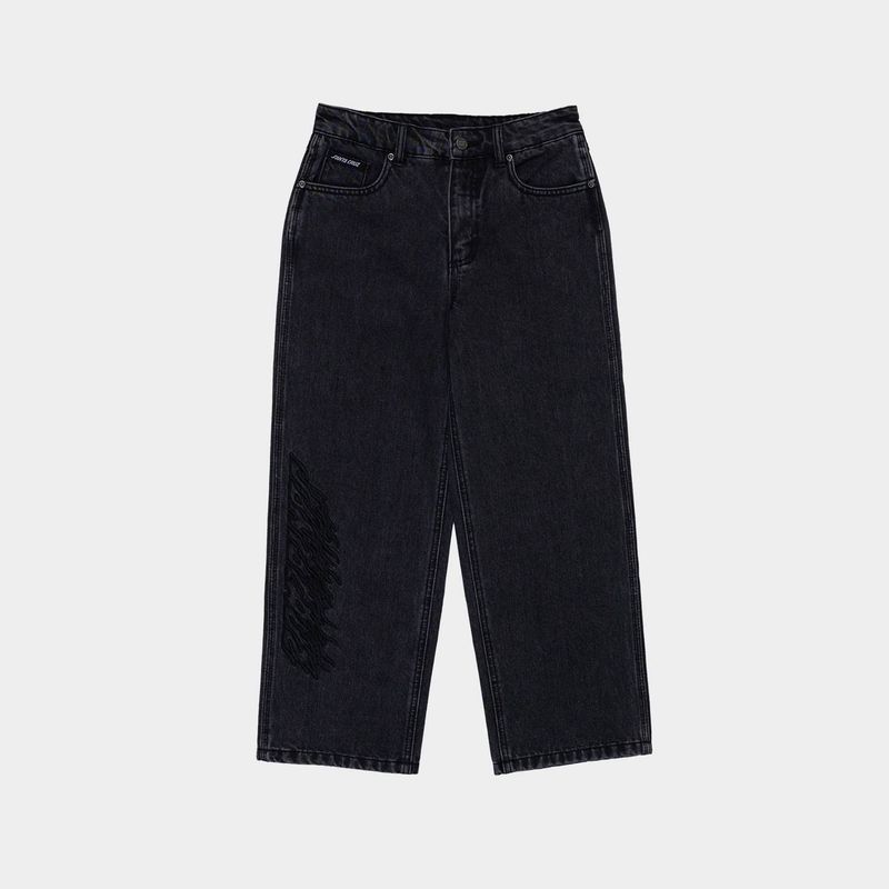 SANTA CRUZ BOYS TWIN FLAMED DOT JEANS - WASHED BLACK