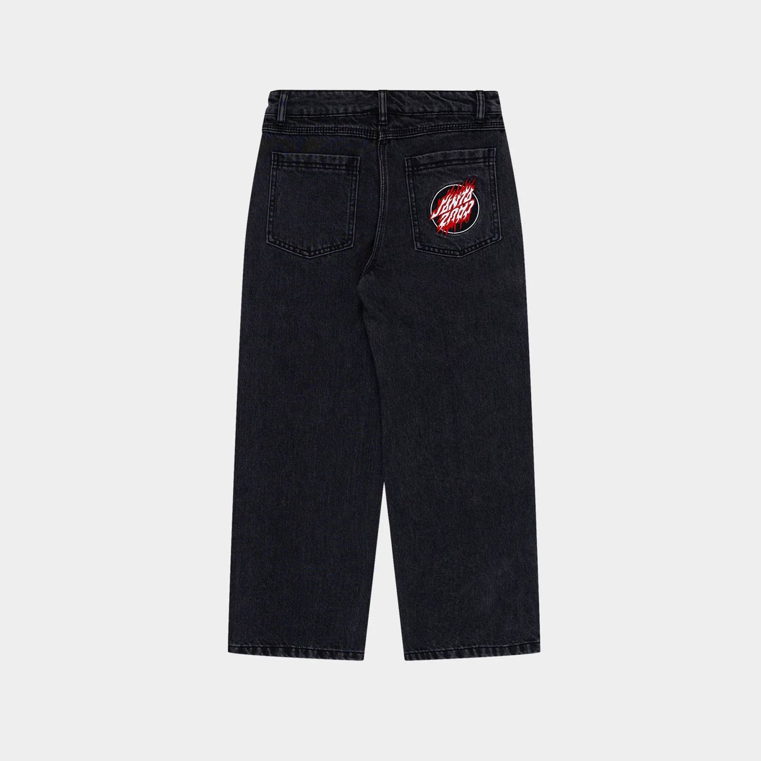 SANTA CRUZ BOYS TWIN FLAMED DOT JEANS - WASHED BLACK