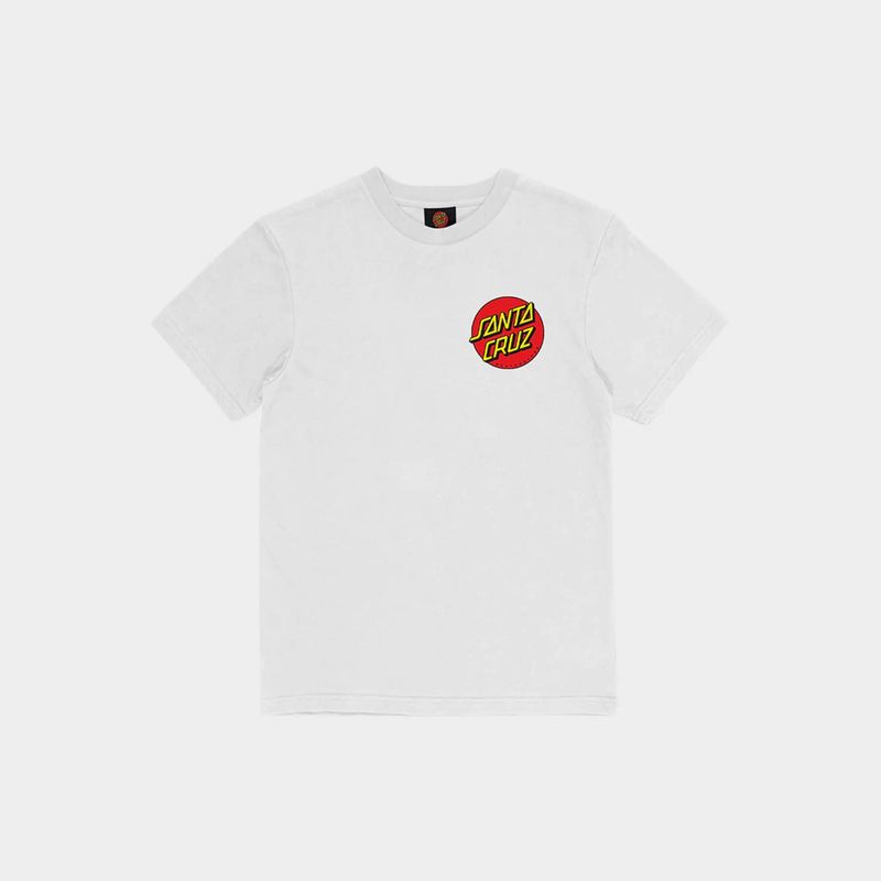 SANTA CRUZ BOYS CLASSIC DOT CHEST SS TEE - WHITE