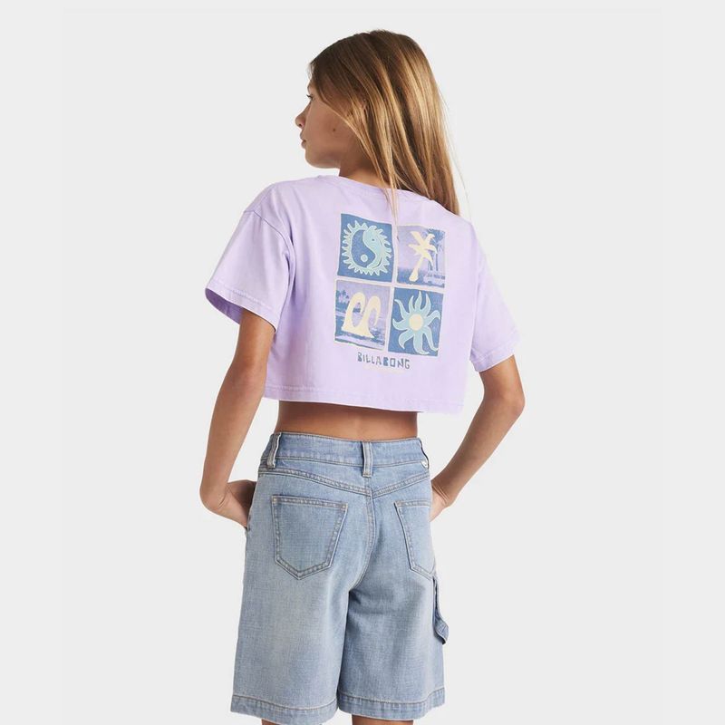 BILLABONG GIRLS MIXING VIBES CROP SS TEE