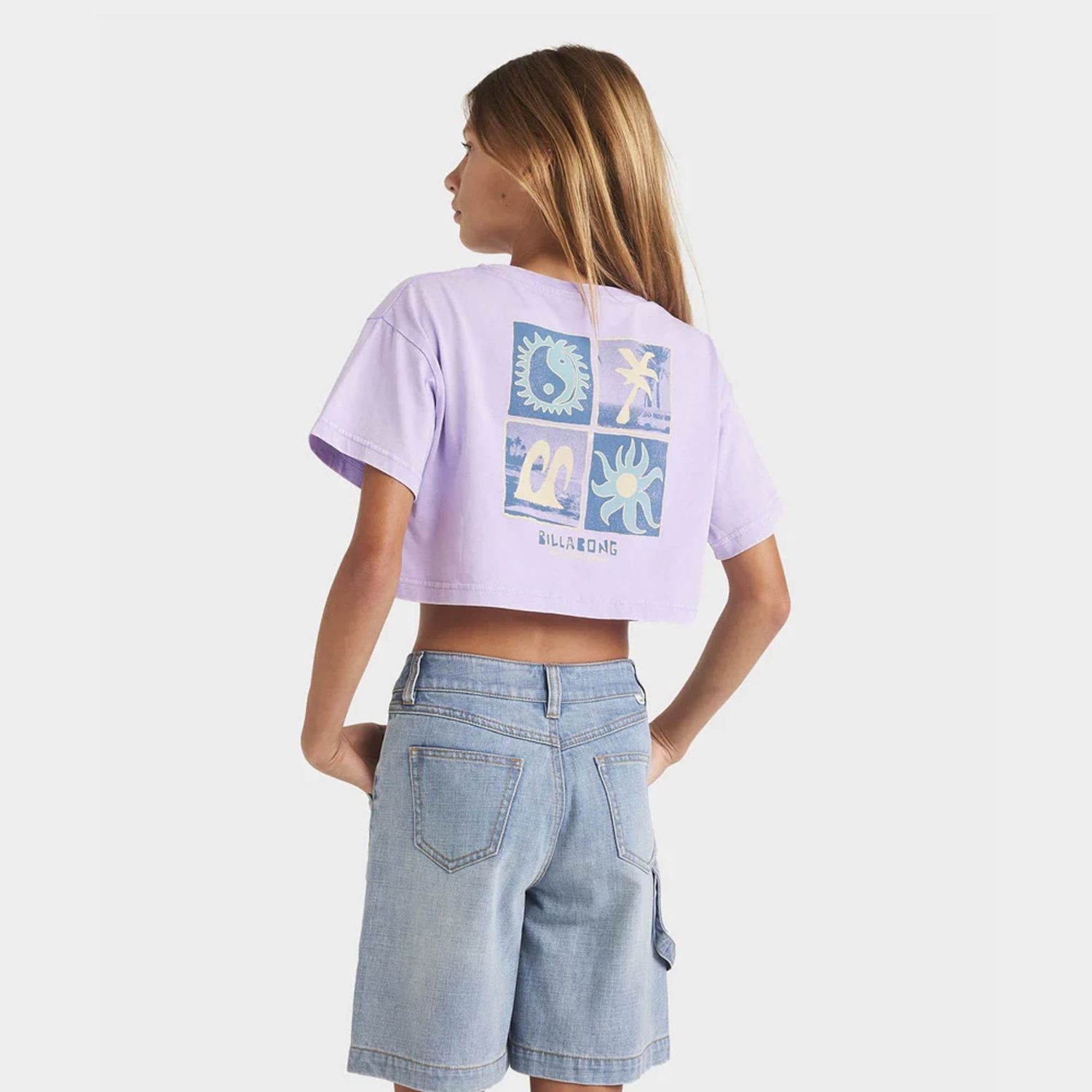 BILLABONG GIRLS MIXING VIBES CROP SS TEE