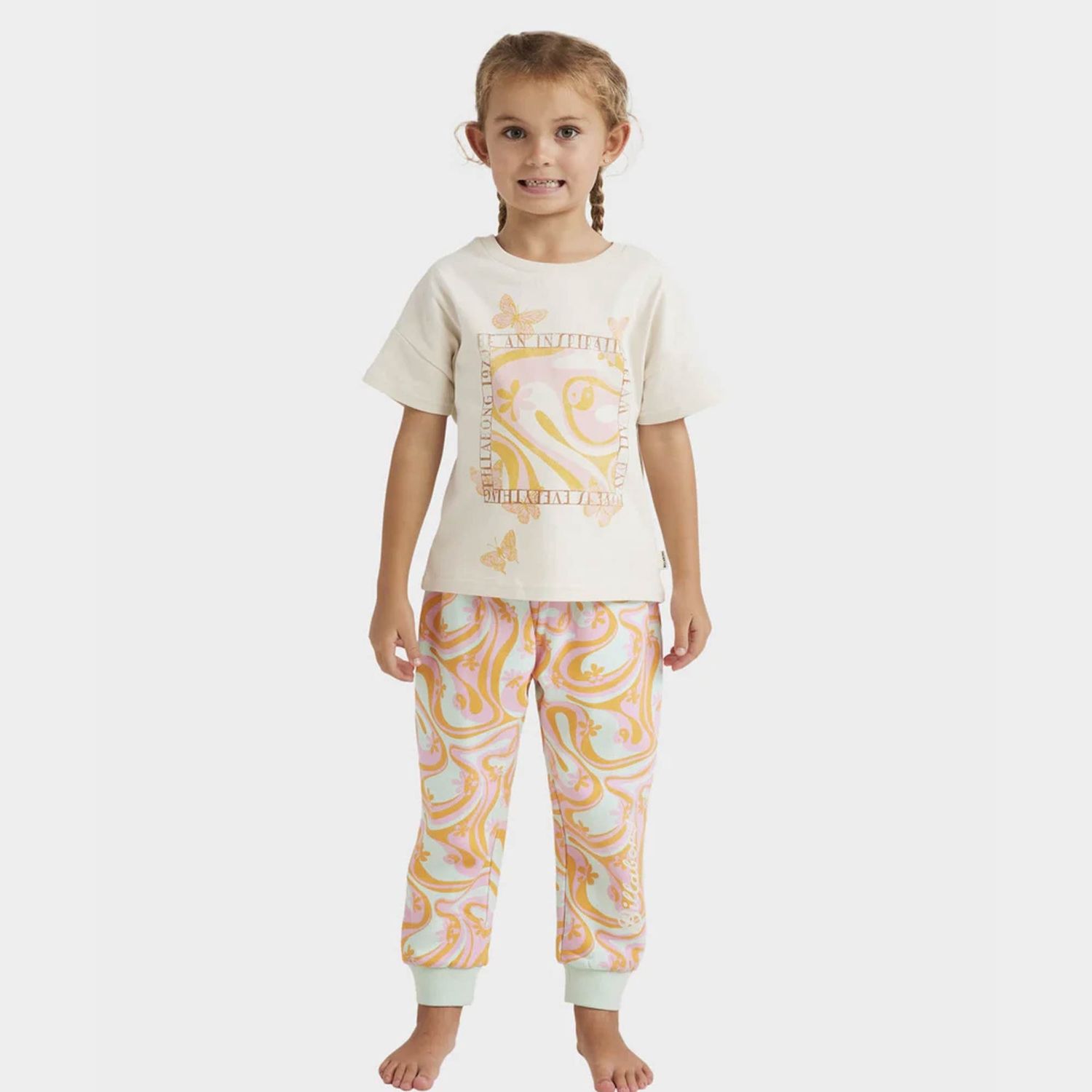 BILLABONG TODDLER GIRLS BE A BUTTERFLY S/S TEE - SALT CRYSTAL