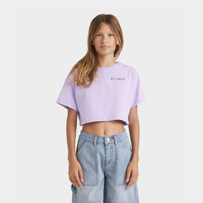 BILLABONG GIRLS MIXING VIBES CROP SS TEE