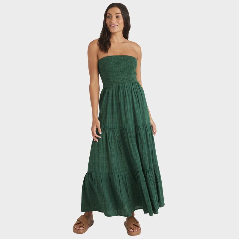 ROXY WOMENS BABY MINE MAXI DRESS - EVERGREEN