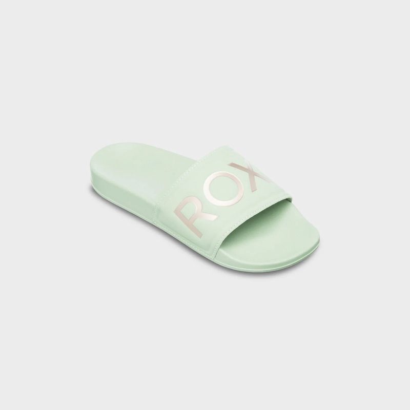 ROXY WOMENS SLIPPY II SLIDES - GREEN