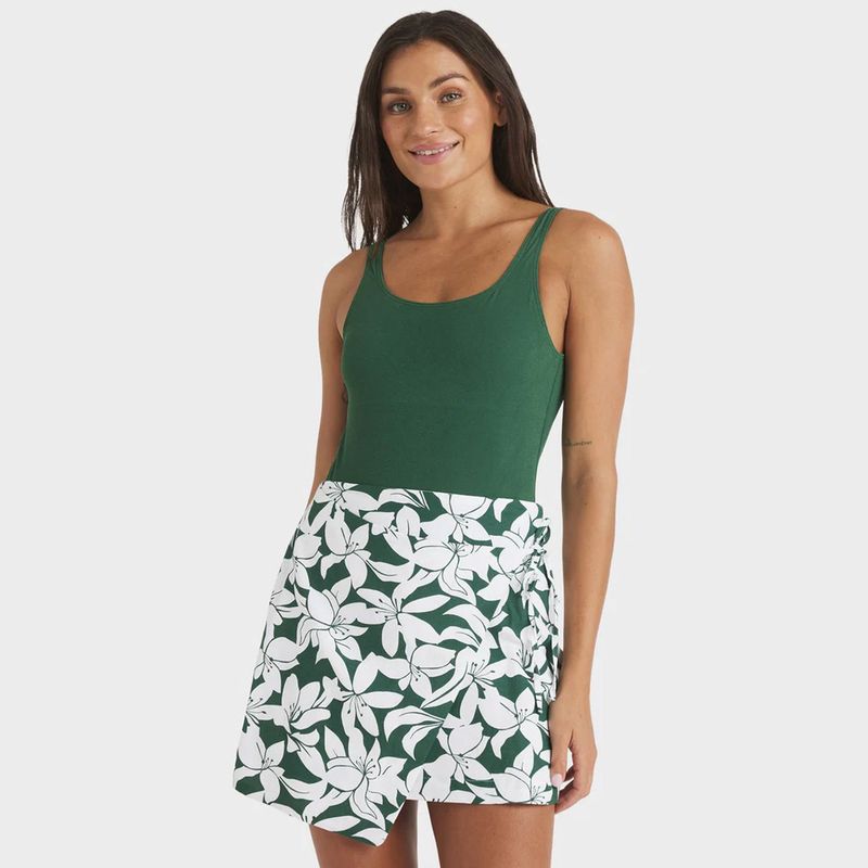 ROXY WOMENS KHLOE WRAP SKIRT - EVERGREEN