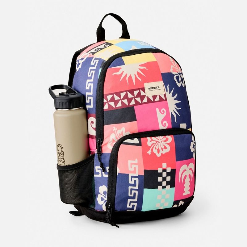 RIP CURL WOMENS EVO 18L BACKPACK  -  BLACK/MULTI/PINK