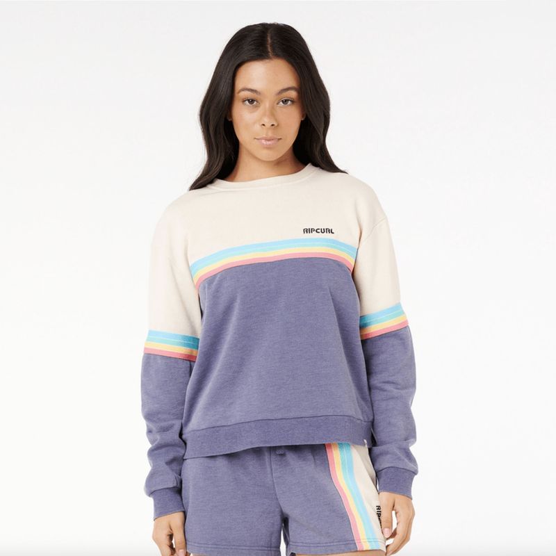 RIP CURL WOMENS SURF REVIVAL CREW  -  BLUE