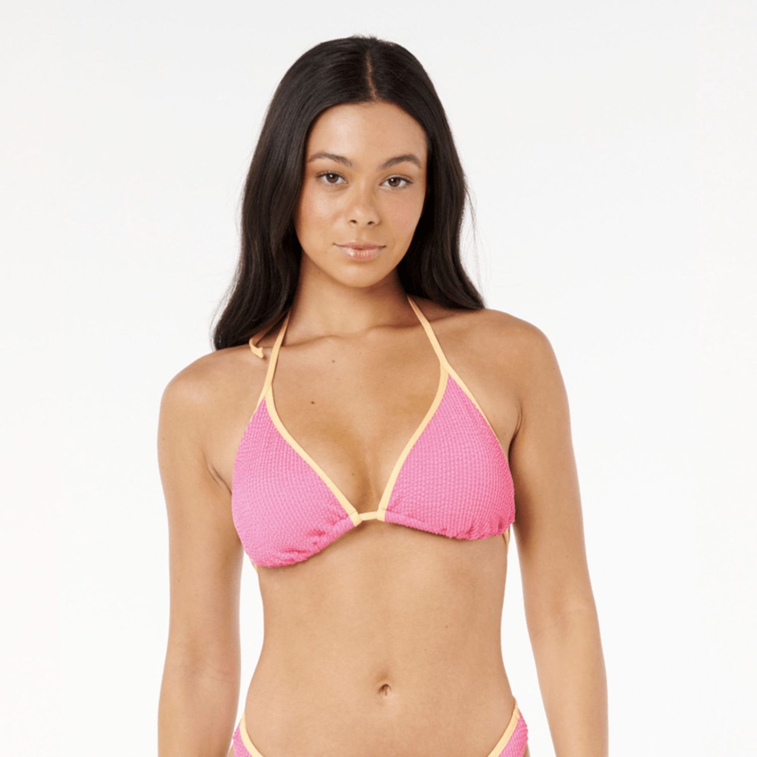 RIP CURL WOMENS LUXE SURF D-DD SLIDING TRI BIKINI TOP  -  PINK