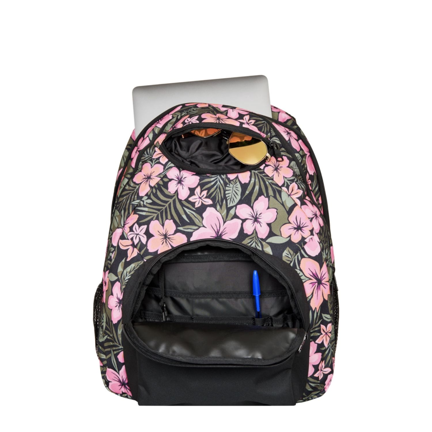 ROXY WOMENS SHADOW SWELL PRINTED BACKPACK - ANTHRACITE FEARLESS FLORAL