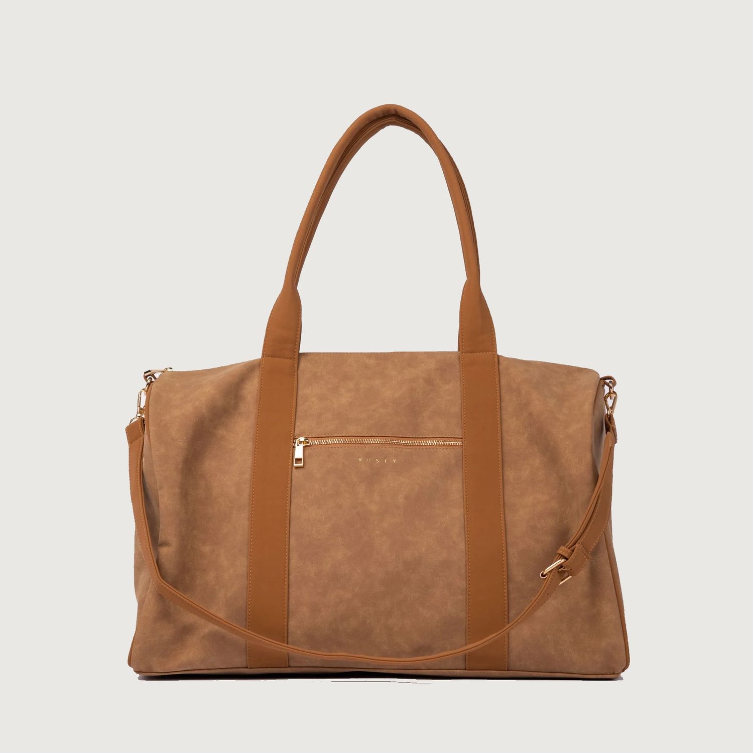RUSTY WOMENS ARIA SUEDE WEEKENDER BAG - TAN
