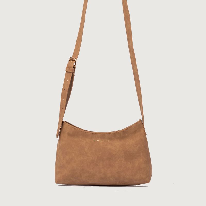 RUSTY WOMENS ARIA SUEDE SIDE BAG - TAN