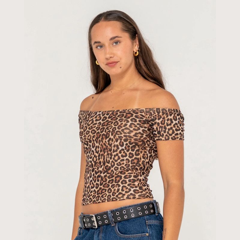RUSTY WOMENS CIAO BELLA OFF SHOULDER TOP - JAVA
