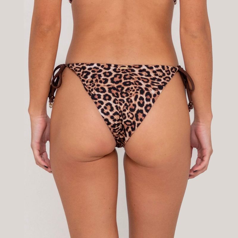 RUSTY WOMENS LENNIE LEOPARD MIDI TIE BIKINI BOTTOM - JAVA