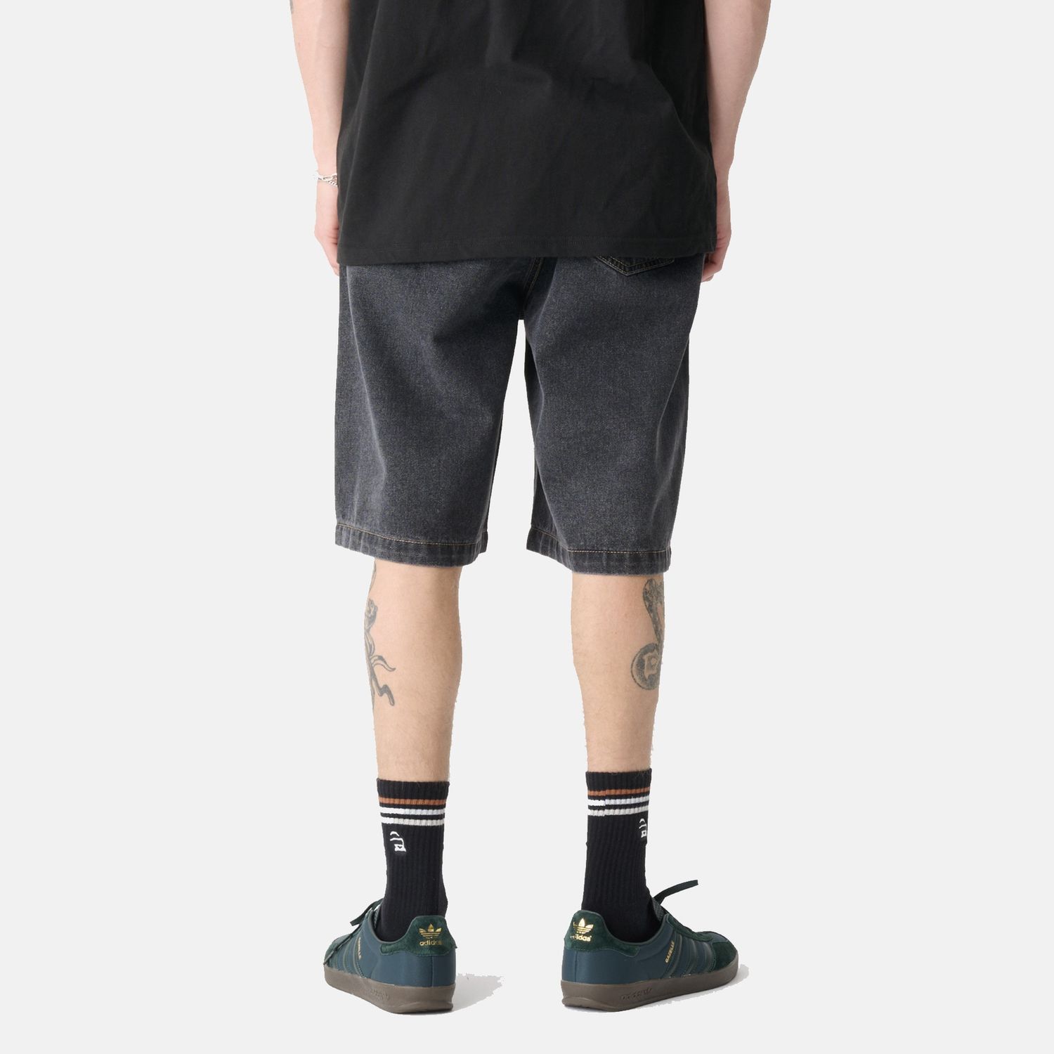 XLARGE MENS BAGGY BULL DENIM 91 SHORT - WASHED BLACK