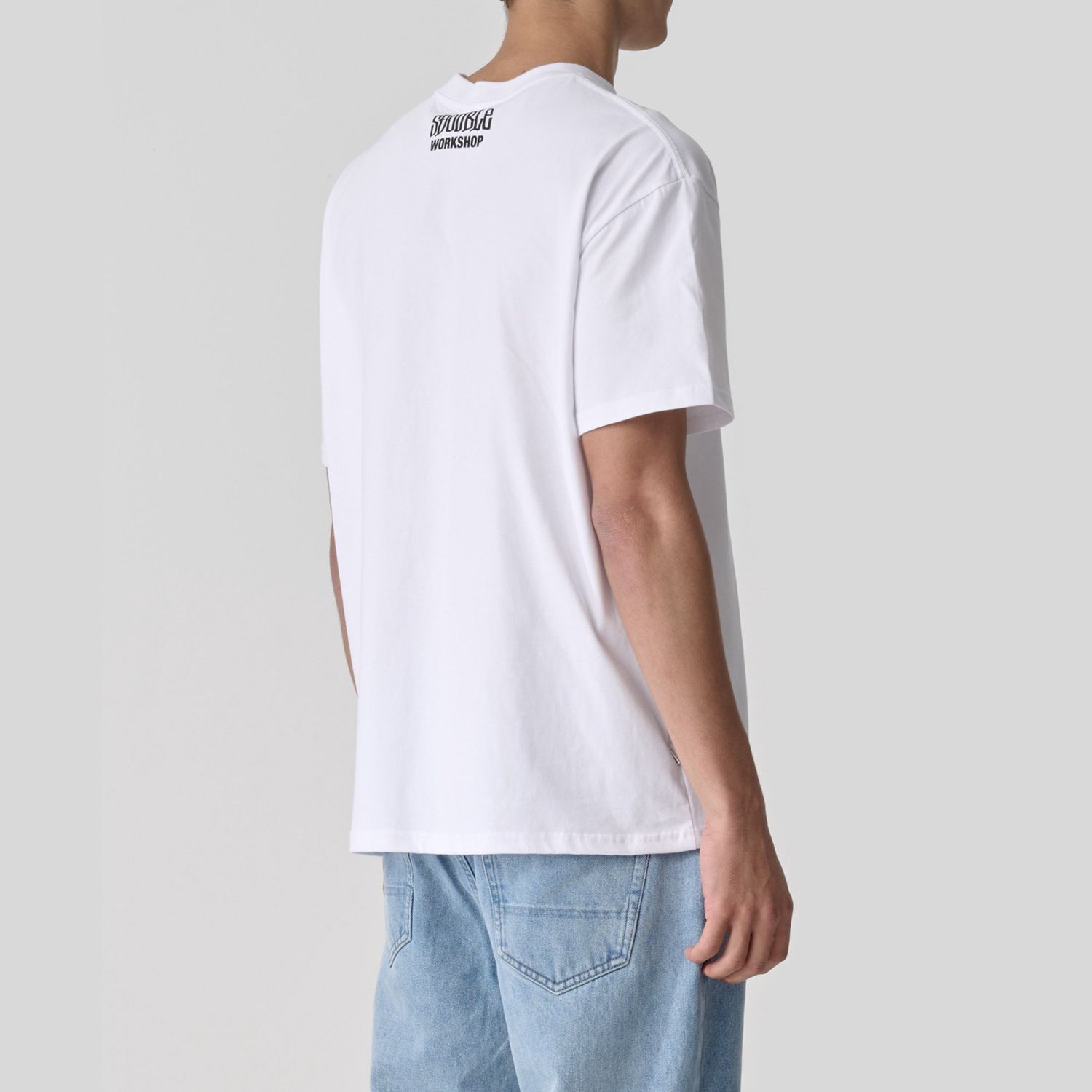 S-DOUBLE MENS SMALL STOCK SS TEE - WHITE
