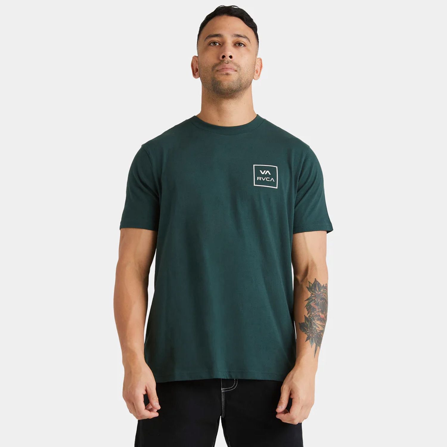RVCA MENS VA ALL THE WAYS SS TEE - BALSAM GREEN