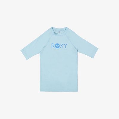 ROXY GIRLS ESSENTIAL SS LYCRA SURF TEE - SKY BLUE