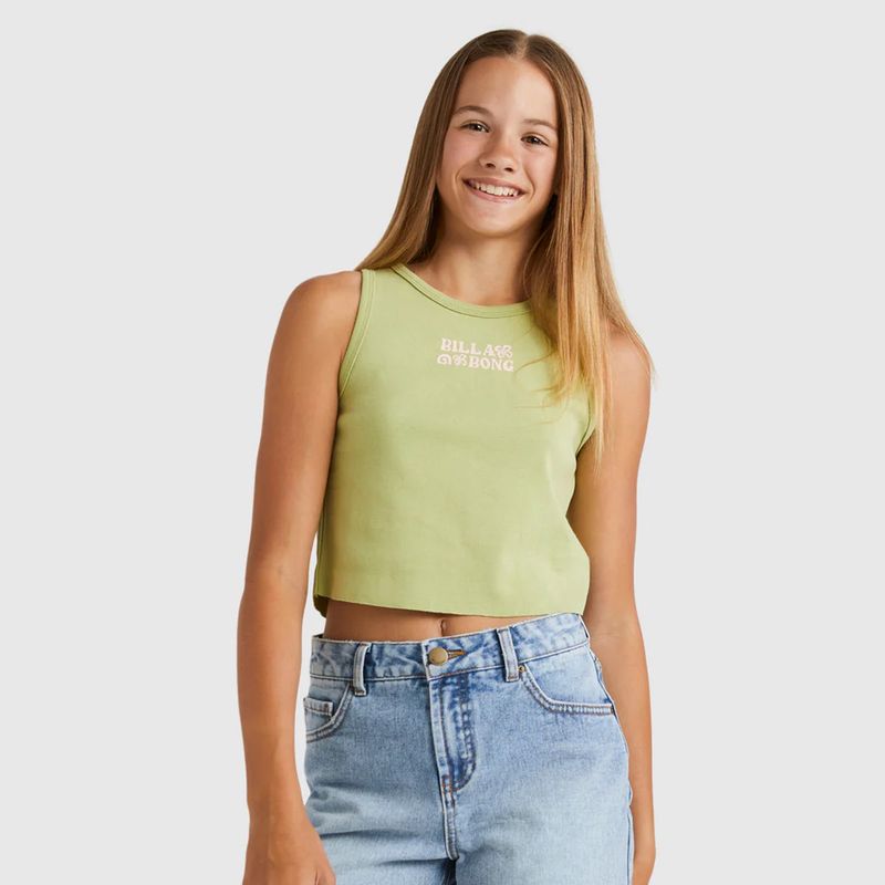 BILLABONG GIRLS TEEN WAVE N FLOWER TANK - WILLOW